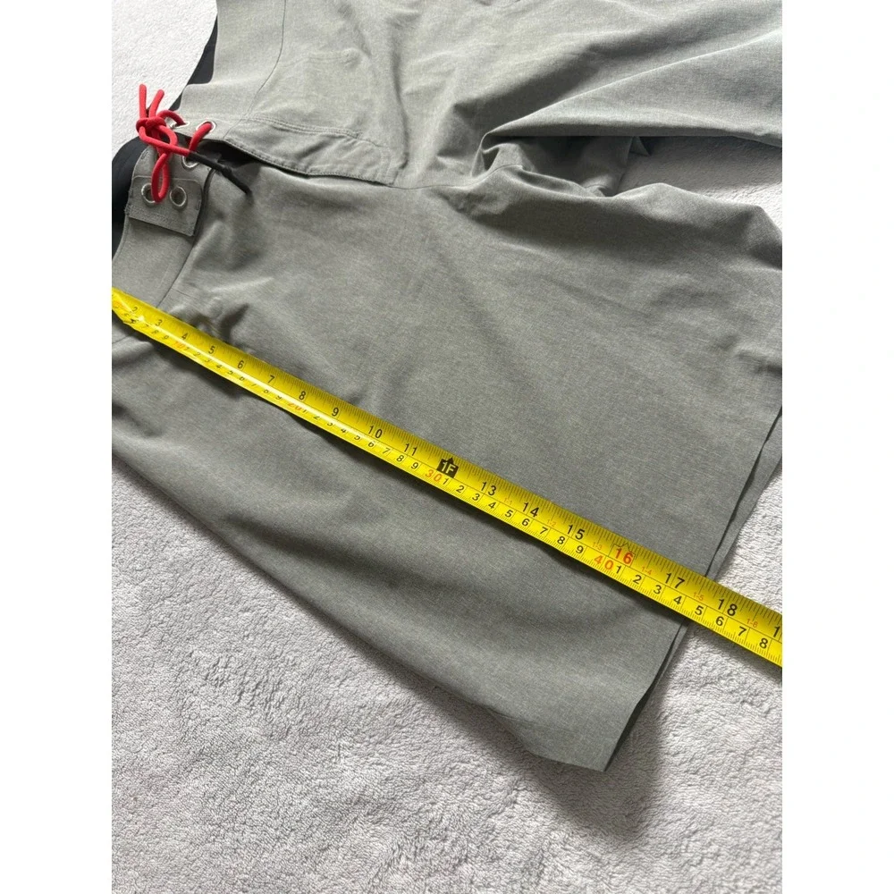 Lululemon Current State Board Shorts Men's 34 Gray Red Lace Swim Surf Shorts